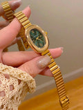 Reloj Dorado cuarzo Verde Acero Inxidable